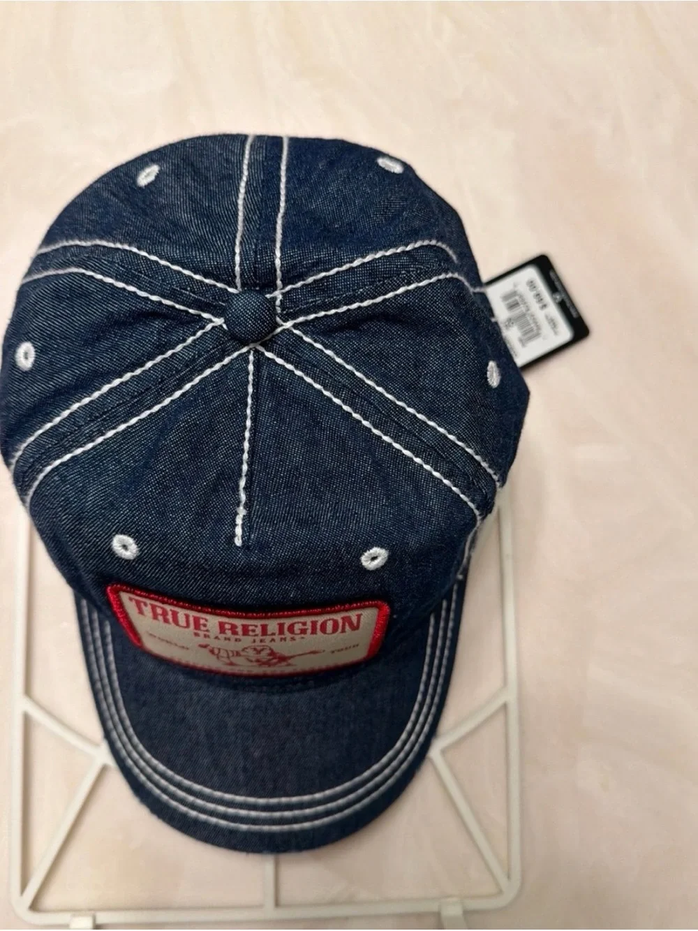 True Religion Denim Baseball Cap - Blue with Red Patch